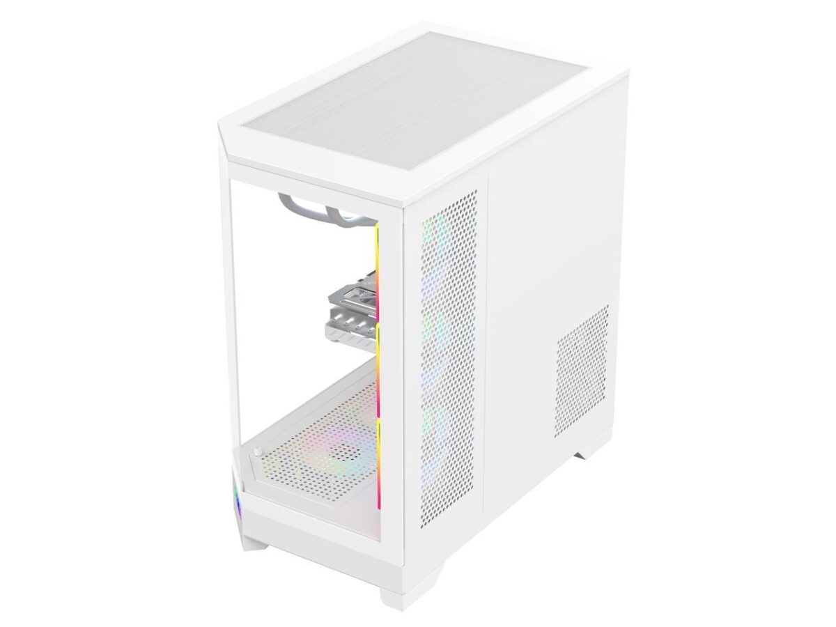 ⁦Sama 3021-White Dual USB3.0 and Type C Tempered Glass ATX Full Tower⁩ - الصورة ⁦6⁩