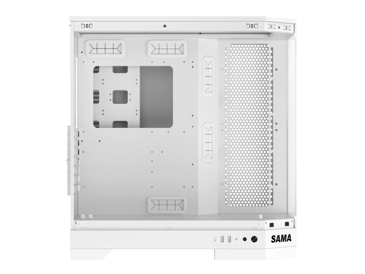 ⁦Sama 3021-White Dual USB3.0 and Type C Tempered Glass ATX Full Tower⁩ - الصورة ⁦9⁩