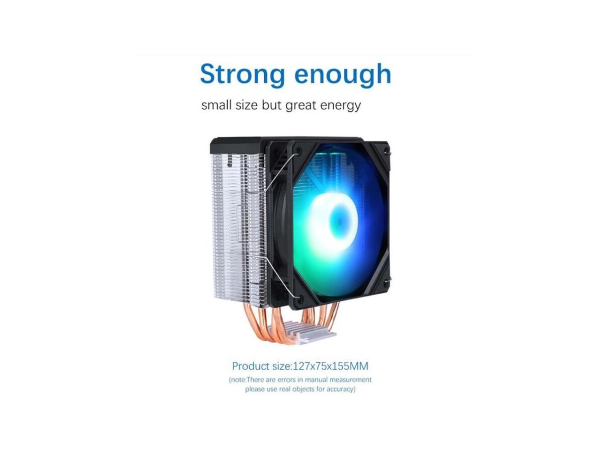 ⁦SAMA KA400D RGB CPU Air Cooler with 12cm PWM Fan,4 Copper Heat Pipes For AMDIntel⁩ - الصورة ⁦3⁩