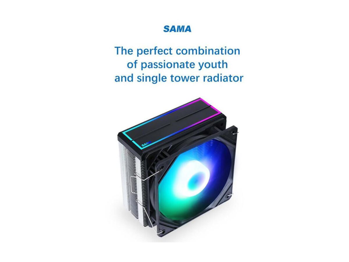 ⁦SAMA KA400D RGB CPU Air Cooler with 12cm PWM Fan,4 Copper Heat Pipes For AMDIntel⁩ - الصورة ⁦4⁩