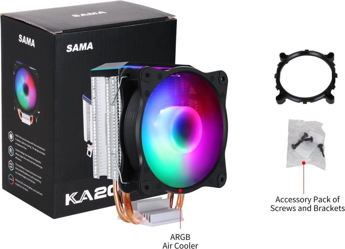 ⁦SAMA KA200D RGB CPU Air Cooler⁩ - الصورة ⁦6⁩