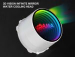 ⁦SAMA PS360 White AIO Liquid Cooler 360mm ARGB CPU Radiator with Infinity Mirror PWM Fans ARGB Effects Tube Water Cooler⁩ - الصورة ⁦2⁩