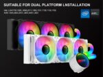 ⁦SAMA PS360 Black AIO Liquid Cooler 360mm ARGB CPU Radiator with Infinity Mirror PWM Fans ARGB Effects Tube Water Cooler⁩ - الصورة ⁦5⁩