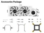 ⁦SAMA T240 Black liquid Cooler 360mm ARGB AIO Radiator LCD Temperature Display Screen CPU Cooler with⁩ - الصورة ⁦4⁩