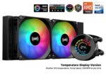 ⁦SAMA T240 Black liquid Cooler 360mm ARGB AIO Radiator LCD Temperature Display Screen CPU Cooler with⁩ - الصورة ⁦3⁩
