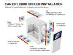 ⁦SAMA V-play ATX Mid Tower High-end Gaming Computer PC Case With 8-inch LCD Display, Tempered Glass Side Panels, Supports Multiple Cooling Configurations White⁩ - الصورة ⁦7⁩