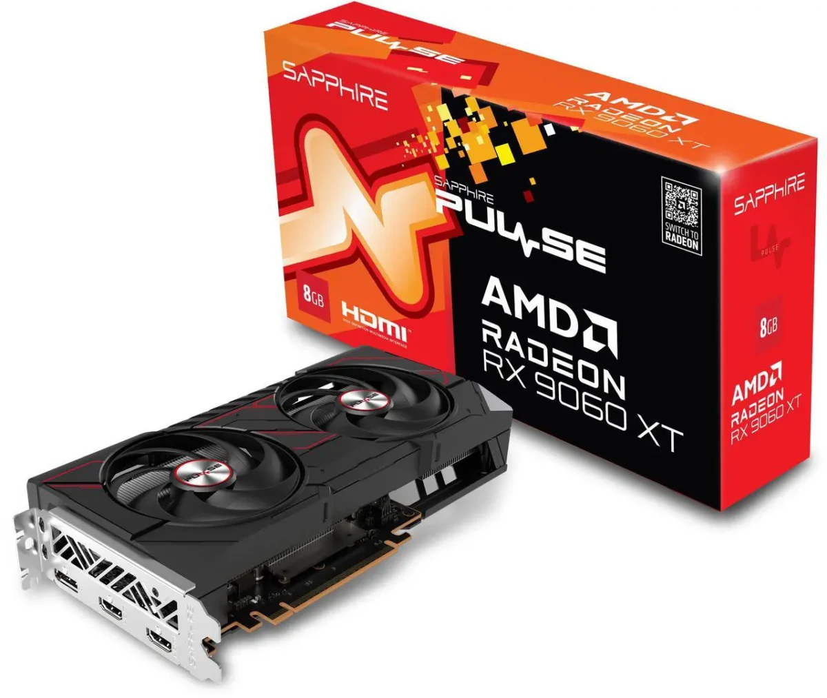 ⁦Sapphire PULSE AMD Radeon RX 9060 XT OC Dual 8GB GPU⁩ - الصورة ⁦4⁩