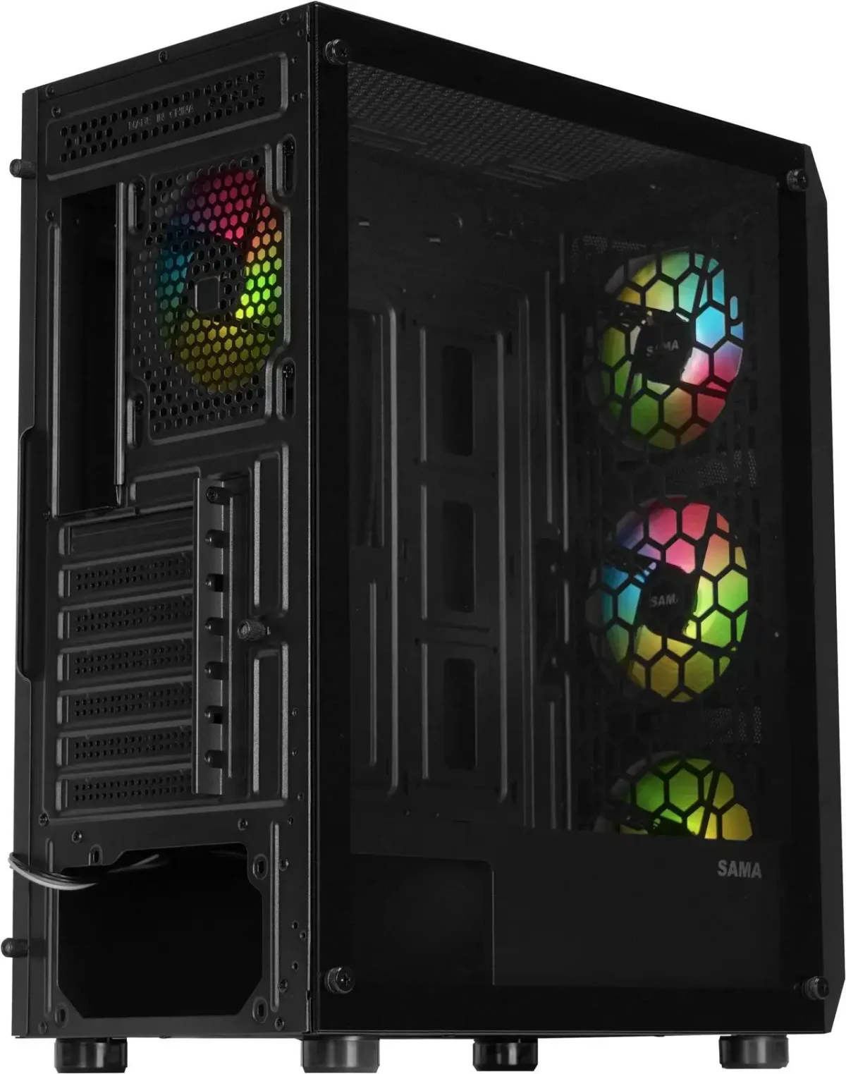 ⁦Sama 3313 ATX Tower Gaming Case with 4x120mm ARGB Fans⁩ - الصورة ⁦4⁩