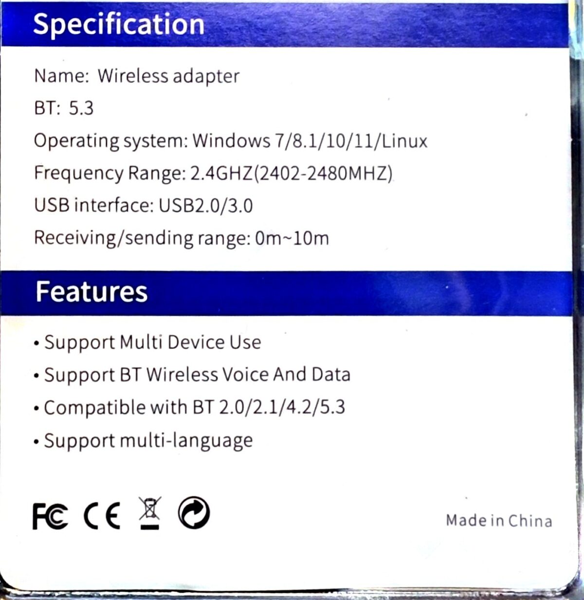 ⁦Bluetooth USB adapter 5.3V⁩ - الصورة ⁦4⁩